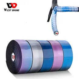 Bike Handlebars Components WEST BIKING Bicycle Handlebar Tape Eva Grips Sponge Bike Handle Grip Tape Cycling Anti-slip Handlebar Raod Bike Bar Tape 230727