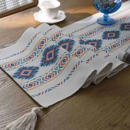 Table Cloth Table Runner Cotton Fringe Country Wedding Christmas Tablecloth Thick TV Porch Hotel Table Decoration R230726