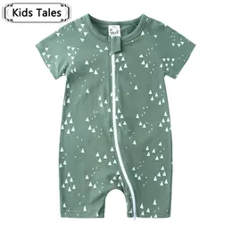 Rompers födda unisex kläder kort ärm baby sommar spädbarn pyjamas bomull mjuka pojkar flickor jumpsuit kostym kropp kostym 230728