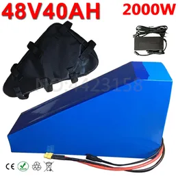 Üçgen Torba Pil 48V 20AH 25AH 30AH 35AH 45AH 45AH 50AH EBIKE Pil Paketi 2000W 1500W 1000W 750W 500W BMS 5A Şarj Cihazı.