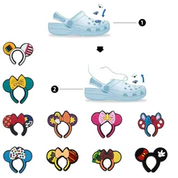 Sko delar tillbehör mönster charms skor tofflor dekoration för kors söt pannband charm täppa leverans oti09
