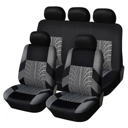 9pcs set Embroidery Car Seat Covers Set Universal Fit Most Cars Covers with Tire Track Styling Auto Interior Decoration Car Seat P2588