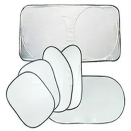 6PCS Set Silver Coating Side Gear Car Sunshade Front And Side And Back Window Gear Auto Sun Block303o