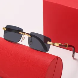 Men Sunglasses Classic Brand Retro Sunglasses Luxury Designer Eyewear Metal Frame Designers Sun Glasses Woman with box KD 318616 Brown mirror legs