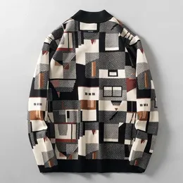Herrjackor nischdesign Senior känsla av oregelbunden geometri oljemålning kamouflage hoodie kappa manlig höst utanför slitage cardigan jacka