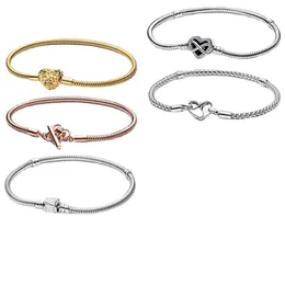 925 Sterling Silver Armband Jewelry 2023 Mors dag Hjärtarmband Fit för DIY Pandora Armband Charm Ladies Jewelry Gift Free Frakt