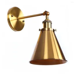 Lampa ścienna Vintage Iron Gold Kolor Wysokiej jakości Long Arm Cinnamon Metal Metal Mosiądz Mosiężne Korytarze Oświetlenie ogrodowe Abajour