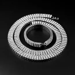 Wysokiej jakości męski złoto plamowane hip-hopowe mrożone 30 3 rzędowe symulowane diamentowe Bling Blingchain Bransoletka Męska biżuteria K35287J