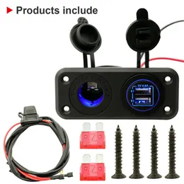 Nuovo pannello combinato per presa accendisigari da 12 V per caricabatteria da auto USB doppio per barche RV266V