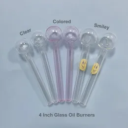 Quartzpro 4インチ厚のPyrex Glass Oil Burner Hand Smoking Pipe