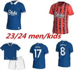 23 24 Everton Soccer Jerseys JAMES SIGURDSSON ALLAN DOUCOURE KEANE Football Shirt 2023 2024ANDRE GOMES RICHARLISON Kits sock Full sets uniforms 999