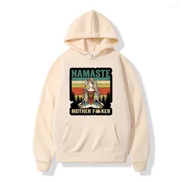 Men's Hoodies Vintage Namaste Mother Explicit Printed Sweatshirt Thick Pullover Streetwear Harajuku Male Women Clothes Man Hoody