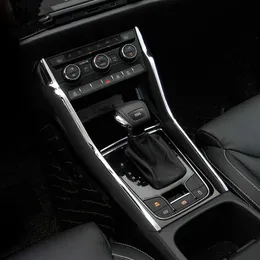 2 pçs ABS Car Center Console Gear Panel Tampa Lateral Moldagem Adesivo Guarnição para Skoda Kodiaq Acessórios de Estilo 224a