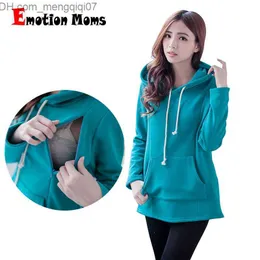 Maternity Dresses Emotion Moms New Winter Pregnancy Material Clothes Tops for Pregnant Women Breakfeeding Hoodie Sweater Material Tops Z230728