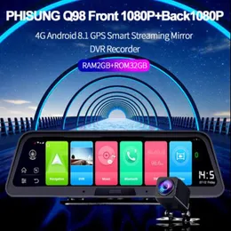 1pcs 10inch 4G Driving Recorder Video rear camera Rearview Mirror Car DVR Android 8 1 GPS Registrar WiFi 2 32G FHD 1080P265P