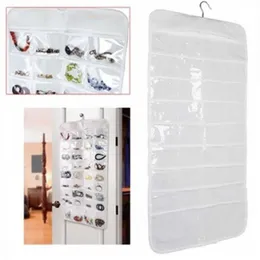 Wall Door Closet Fine Jewelry Accessory Hanger Organizer Ear Ring Necklace Bangle Storage Roll Bag Pouch Canvas 72 Pockets2370