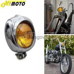 Motosiklet Aydınlatma Harley Honda Cafe Racer için Vintage Far Özel Bobber Chopper Polonya Mühürlü Kiriş Elektrikli Retro Far X0728