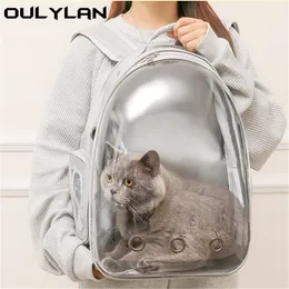 Caixas para gatos Casas Oulylan Saco de transporte para gatos Space Mochila para animais de estimação Respirável Portátil Mochila transparente Mochila para transporte de cachorros Cachorro Suprimentos para animais de estimação 230727