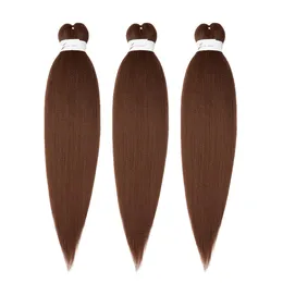 Försträckt flätande hår 26 tum kaneka flätande hårförlängningar silver naturlig vridning yaki grå syntetisk hår omber flätande hår före sträckt e1