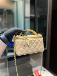 23 Tasarımcı Çanta Crossbody Tag Cüzdanlar Tasarımcı Kadın Çanta Metal Hollow Toyul Mahkeme Kutusu Zincir Çantalarla Ayna Klasik Kapitone GHW Kozmetik Kılıf Omuz Çantası