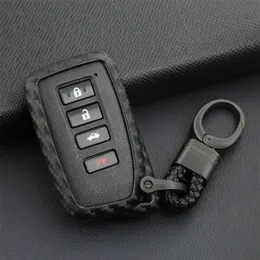 Per Lexus in fibra di carbonio Car Key Fob Case Cover Chain Ring Keychain Accessories241G