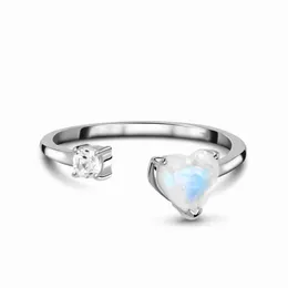 Giappone e Corea del Sud S925 Sterling Silver Love Moonlight MOONI MICRO INCRUTTO Diamond Rose Apertura Anello regolabile Femmina femmina