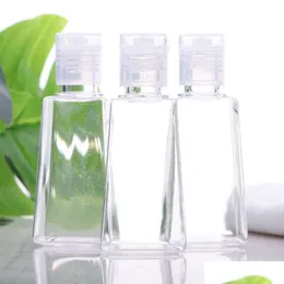 Förpackningsflaskor 30 ml 60 ml tom hand sanitisator flaskan påfyllbar plastbehållare transparent kosmetik för smink vätska prov drop otd0b