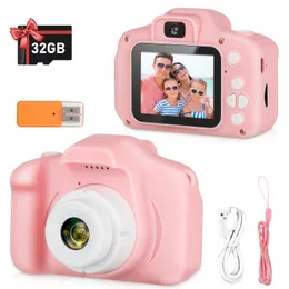 Kinderkamera, digitale HD-Videokamera, Kinderspielzeug für Jungen/Mädchen im Alter von 3 4 5 6 7 8 9 Jahren, Selfie-Kamera für Kinder, Weihnachtsgeburtstagsgeschenke mit 32 GB SD-Karte