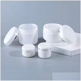 Packing Bottles 20/30/50/100/150/200/250G White Plastic Refillable Containers With Lid Empty Cosmetic Jars Storage Container Bottle Dr Otivp