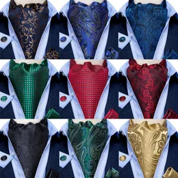 Nackband män vintage blå röd grön paisley rutig bröllop formell cravat ascot krama själv brittisk stil gentleman siden slips dibangu 230728