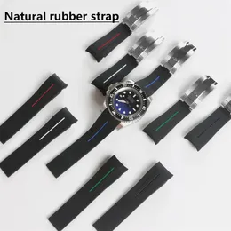 21mm 20mm mjuk silikongummi klockband Hållbart rostfritt stål Pin Buckle för Sub Gmt Sea Watch Armband Färgglada verktyg194s