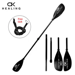 Kayak Paddles HEALING 4 Sections Kayak Paddle Carbon Fiber 100% Double-Head Blades Inflatable Stand Up Paddle for Boat Surfing Kayaks Tool 230727