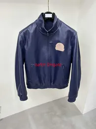 23FW Italienischer 3D-Hoodie-Designer-Herrenjacke, doppelseitig, lässig, Street-Fashion, Schaffelljacke, Mantel, tiefes Marineblau, Silber, Trenchcoat von höchster Qualität