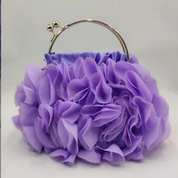 イブニングバッグXiyuan Purple/Red/Black Evening Bag Luxury Satin Floral Wedding財布とハンドバッグレディースデザイナー女性のショルダーバッグ230727