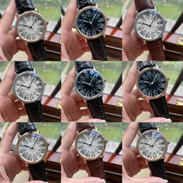 18k rose gold diamond watch 42mm mens automatic mechanical designer watches leather strap waterproof watch285v