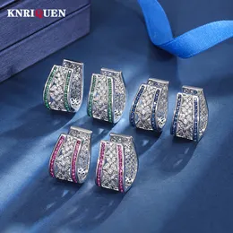 Ear Mankiet Knriquen Vintage Ruby Sapphire Emerald Lab Diamond Clip Clips For Women Cocktail Party Fine Biżuter