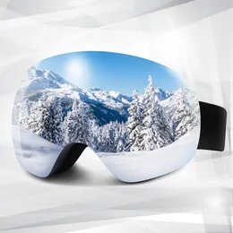 Ski Goggles Ski Goggles Magnetic Snowboard Goggles Snow Goggles for Men Women Black Snowboarding Skiing Skating 230728