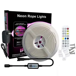 12V LED -strip Light Marquee 5050 RGB Ljus SMD Flexibel Neon Rope Lamp Tape Ribbon TV Desktop Screen Back Lights Diode
