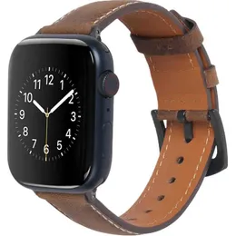 Äkta läderband kompatibla med Apple Watch Band 42mm 41mm 40mm 38mm Top Grain Leather Watch Band Rem för IWatch Series 8 7