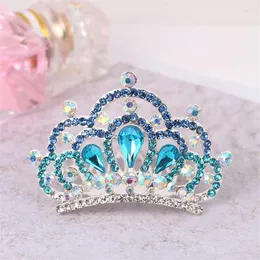 Hair Clips Pretty Kids Babys Birthday Party Wear Princess Crown Rhinestone Tiara Girl