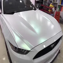 Premium Matt Satin Aurora White Vinyl Wrap Film Adhesive Car Wrapping Foil med Air Release Channel239K