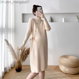 Maternity Bottoms A261# Autumn Thick Warm Knitted Pregnant Women's Long Sweater A Thread Ultra Thin Dress Pregnant Women's Fashion Pregnancy Z230728