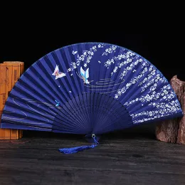 Prodotti in stile cinese Fiore di ciliegio Tocco Farfalla Ventaglio di bambù Stile Danza Prop Fan Estate Fan femminile Regalo per la festa di nozze