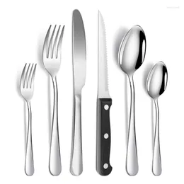 Dinnerware Sets 6-Piece Cutlery Set Stainless Steel Knife Fork And Spoon Healthy Kitchenware