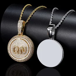 Pendant Necklaces TopBling hip-hop simulation diamond A-Z custom letter pendant necklace rotation 230727