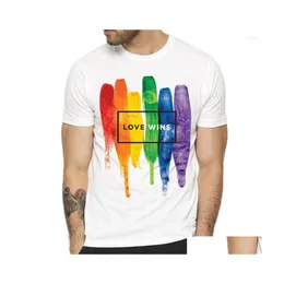 Men'S T-Shirts Mens T Shirts Pride Lgbt Gay Love Lesbian Rainbow Design Print Tshirts For Man And Women Summer Casual Is Tee Shirt U Otzsp