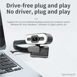 Webcams Webcam prática para desktop com microfone Webcam para computador profissional Ring Light 1080P/2K Webcam para computador R230728