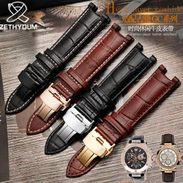 Watch Bands Genuine leather strap for GC 22 * 13mm 20 * 11mm notched strap stainless steel butterfly buckle men's and women's strap 230728