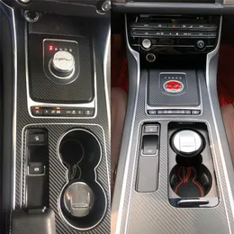 Per Jaguar XE XFL F-PACE 2016-19Pannello di controllo centrale interno Maniglia per porta Adesivi in fibra di carbonio Decalcomanie Car styling vinile tagliato300E