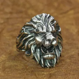 925 Sterling Silver King of Lion Ring Mens Biker Rock Punk Ring TA191 US STORLEK 7-15 245Y